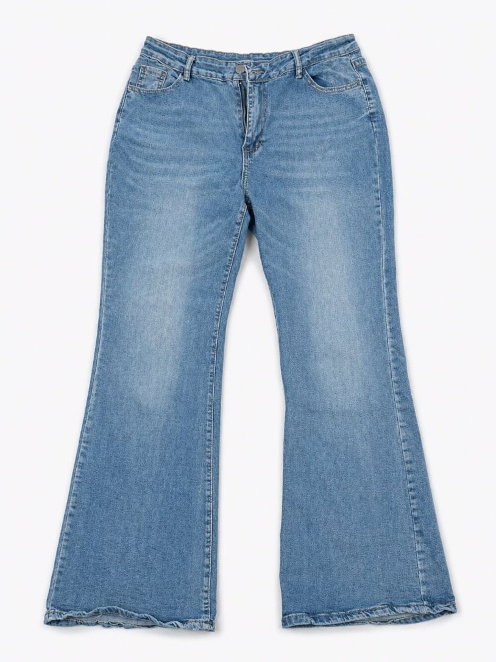 Women's Light Wash Bootcut Jeans XXL Stretch Denim Casual Pants